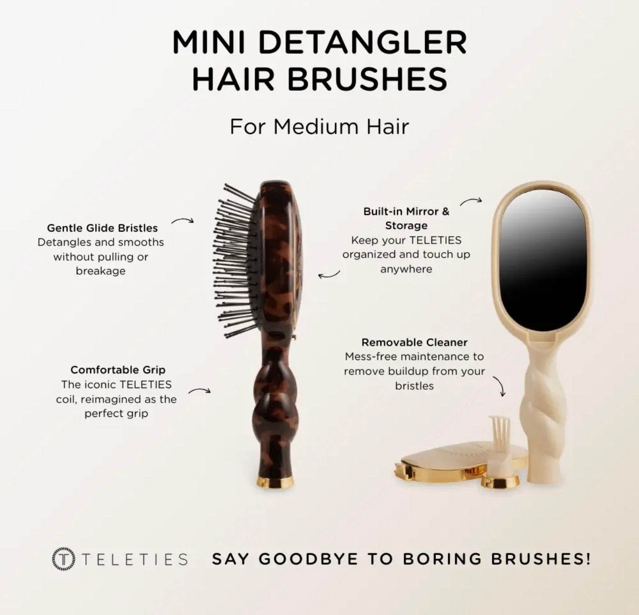 Teletie Mini Detangler Hair Brush