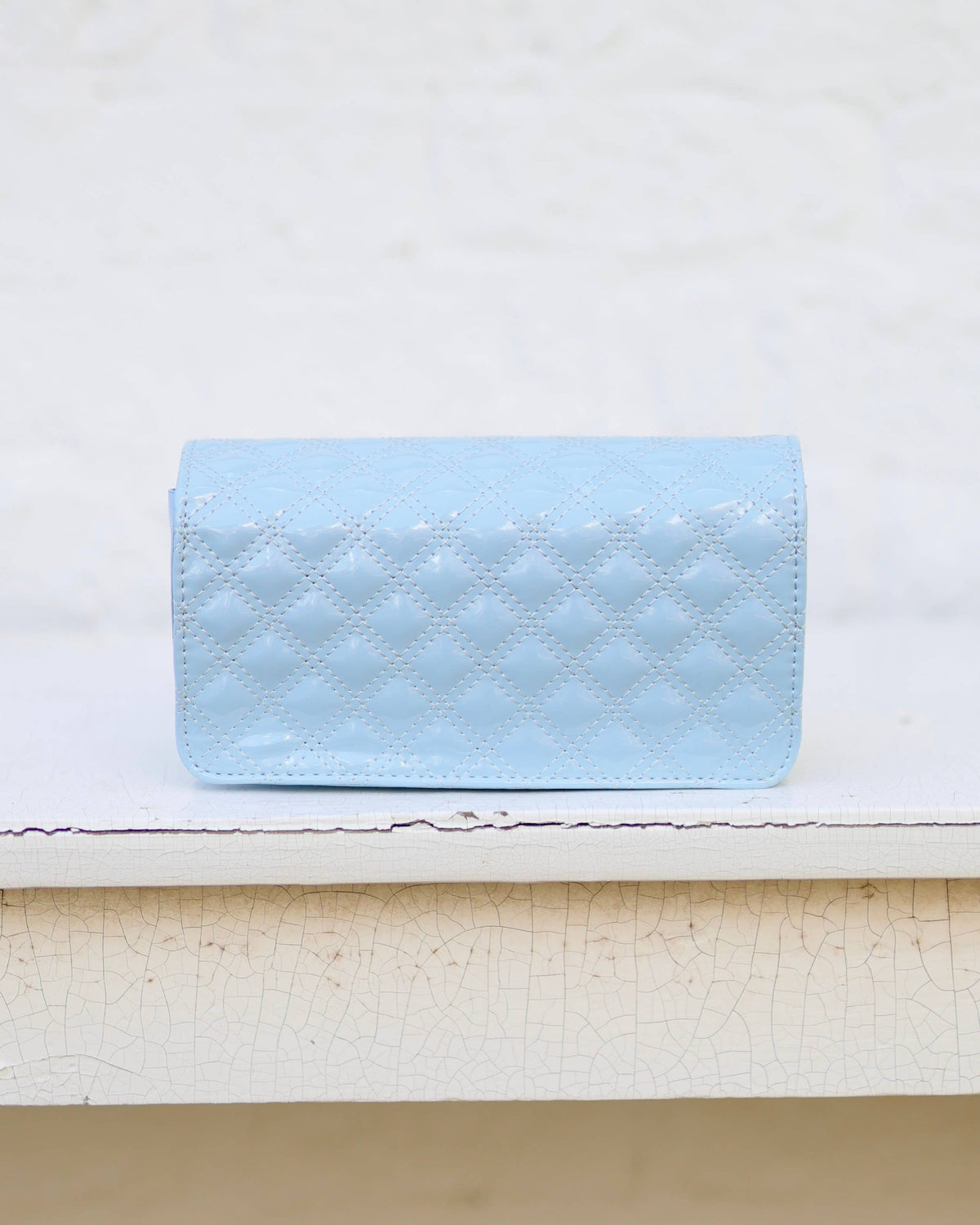 Brynleigh Clutch Crossbody Light Blue Patent