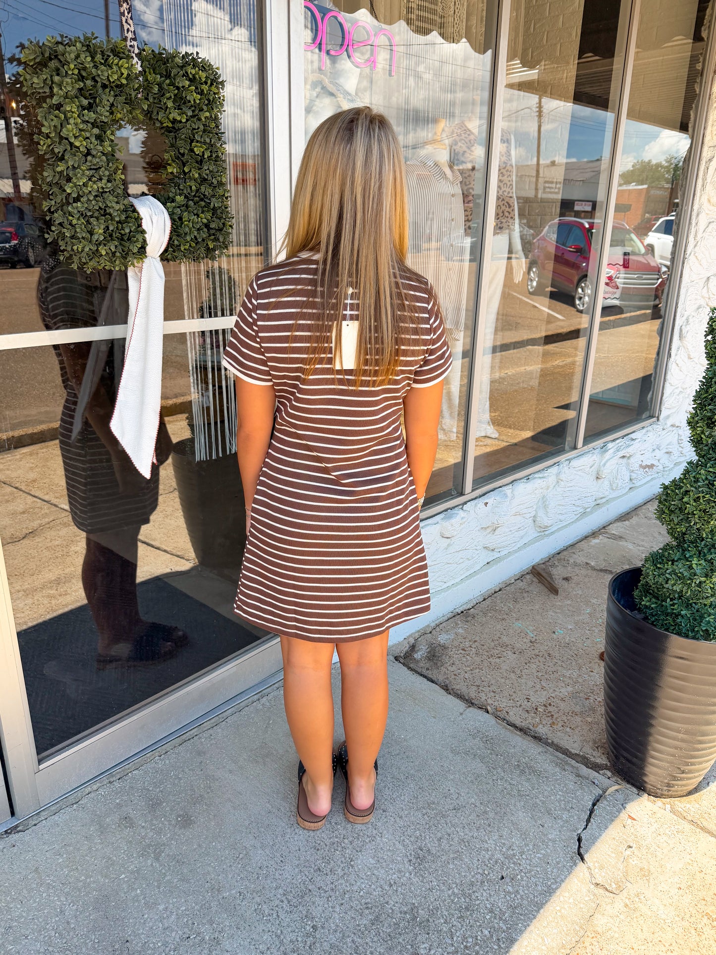 Cinnamon Stripe Dress