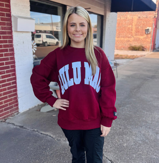 Maroon/White Lulu Mac Sweatshirt