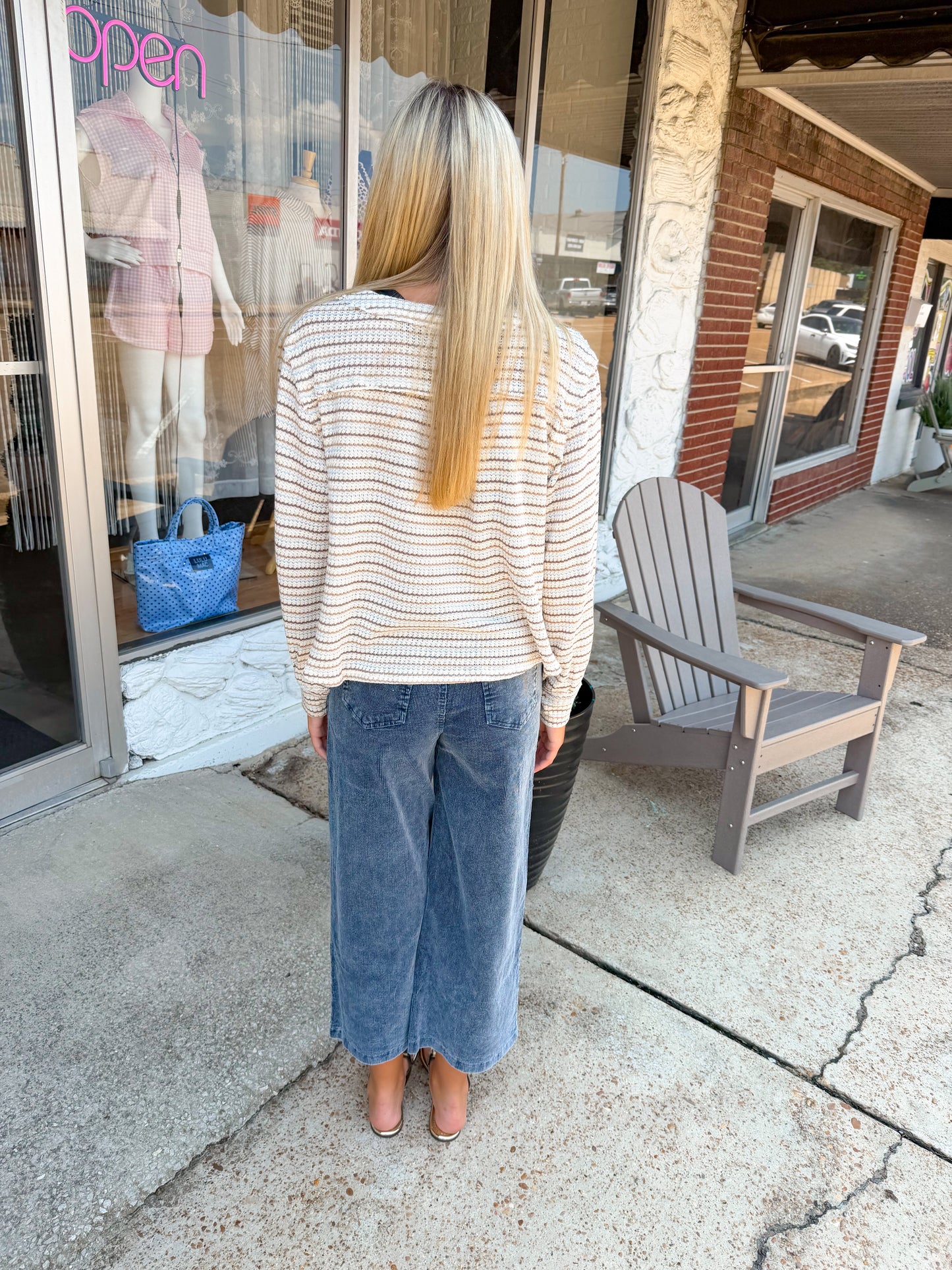 Mocha Sky Stripe Top