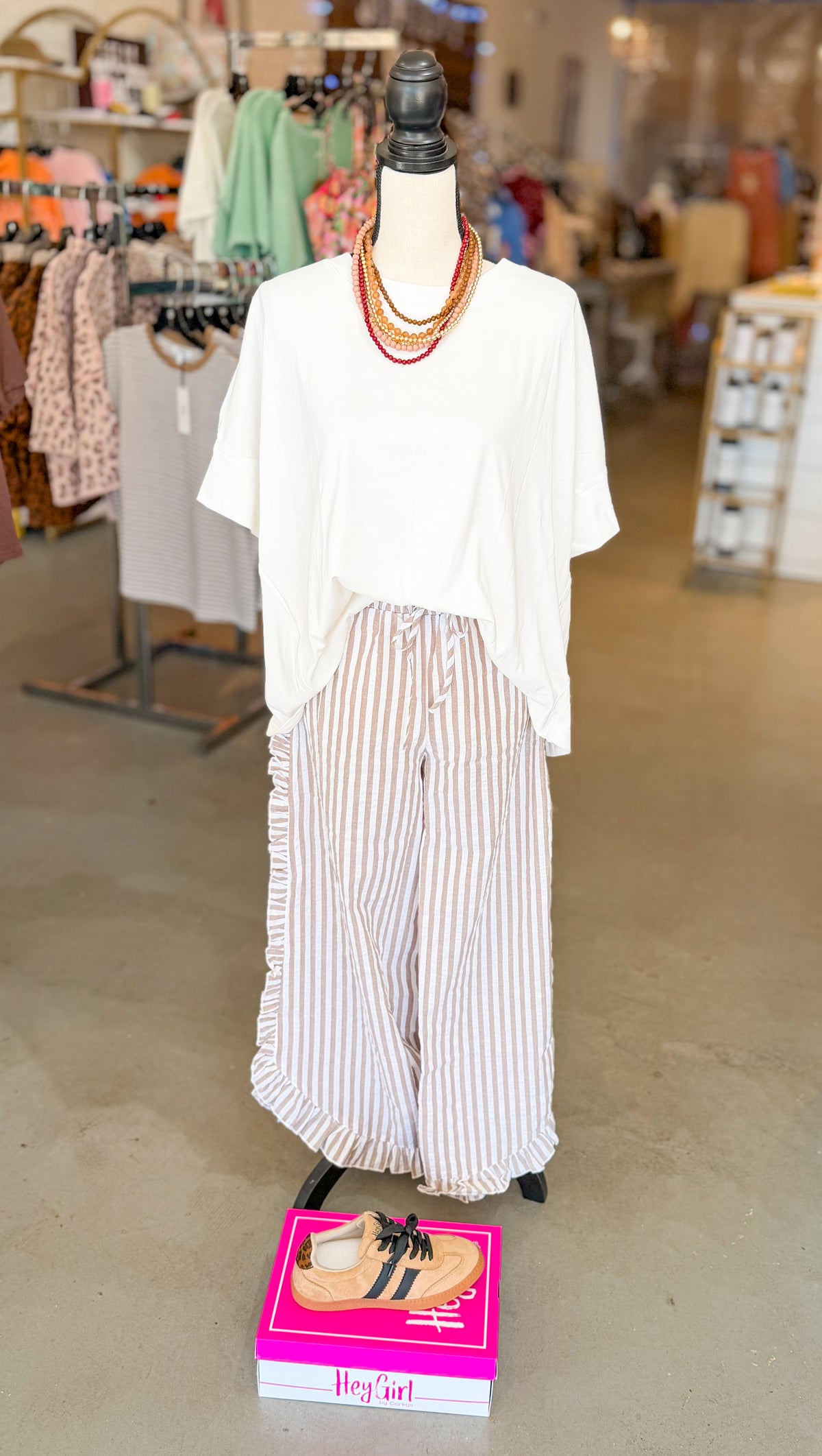 Breezy Stripe Ruffle Pants