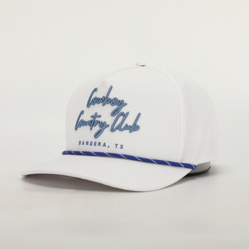 Cursive Roped Hat White