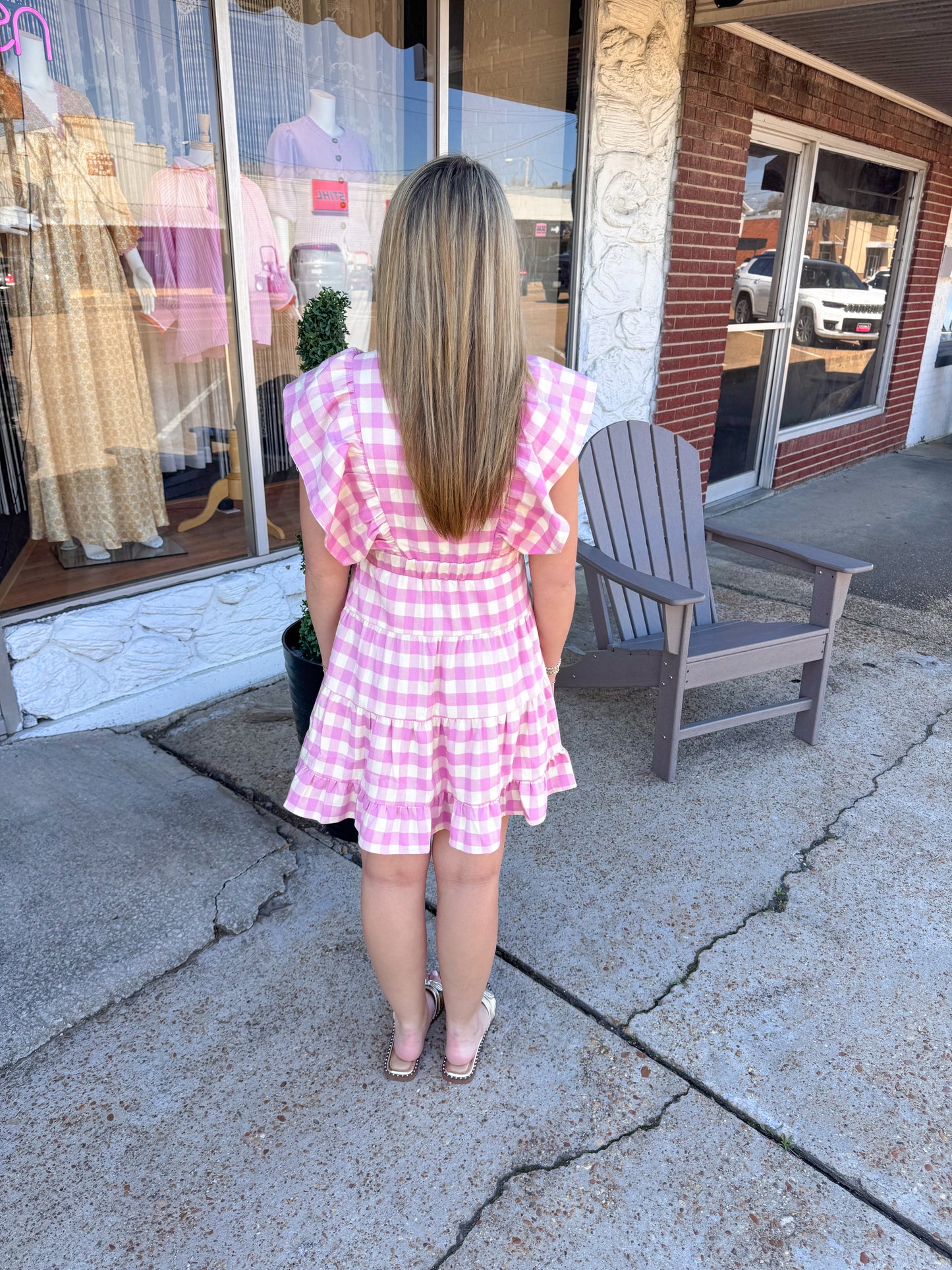 Darling Tiered Gingham Dress