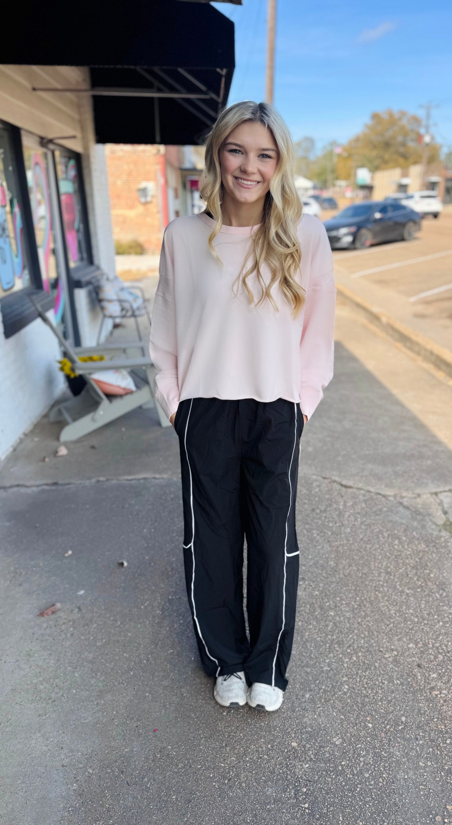 Pink Cross Back Sweatshirt