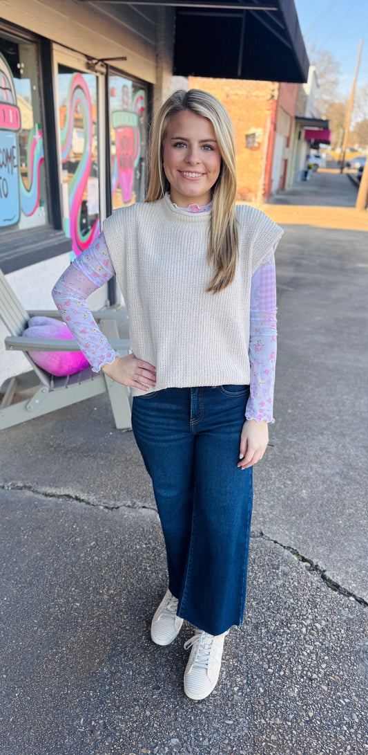 Floral Mesh Top