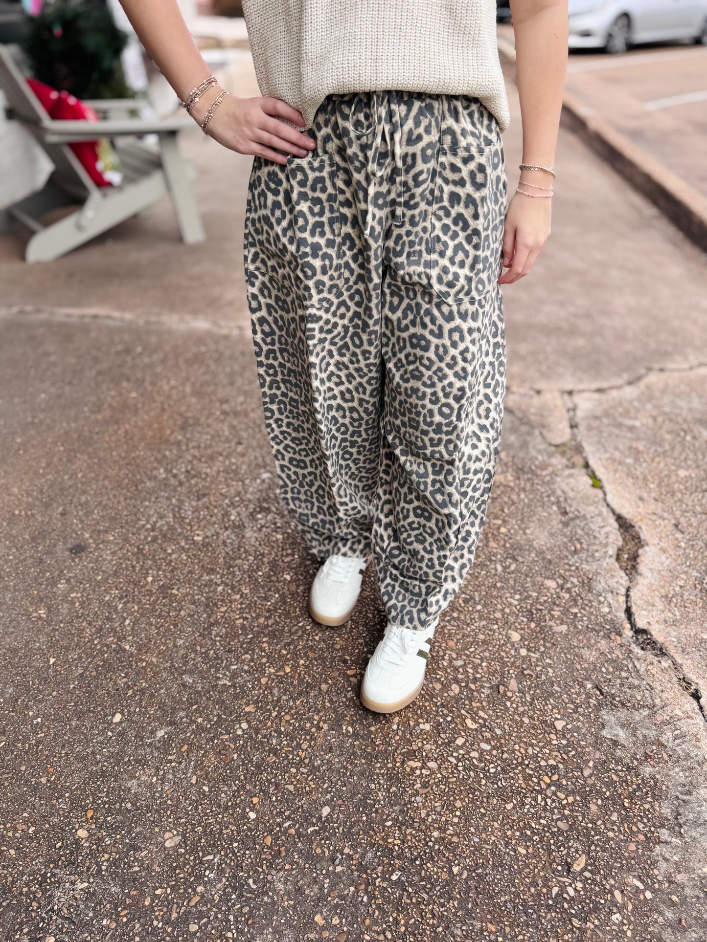 Leopard Barrel Pants