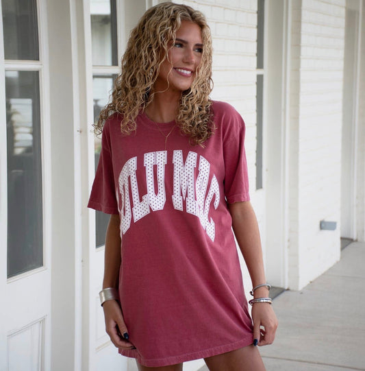 Lulu Mac Crimson Polka Dot Tee