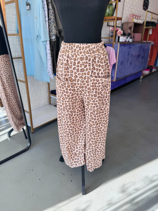 Ribbed Animal Print Pants
