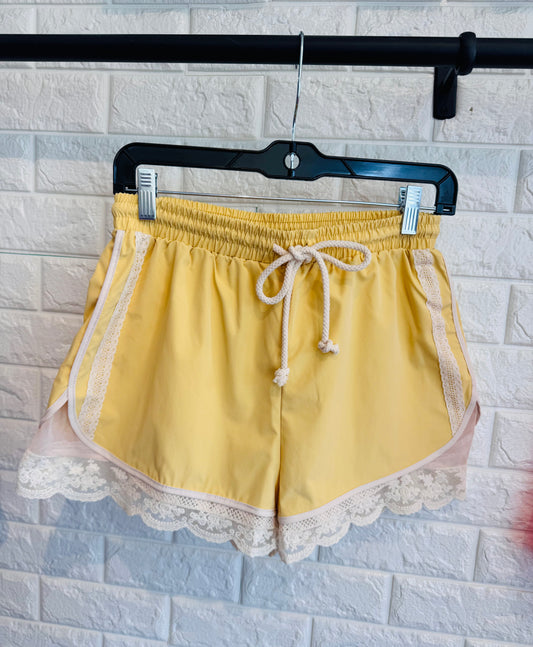 Pretty Power Lace Trim Shorts