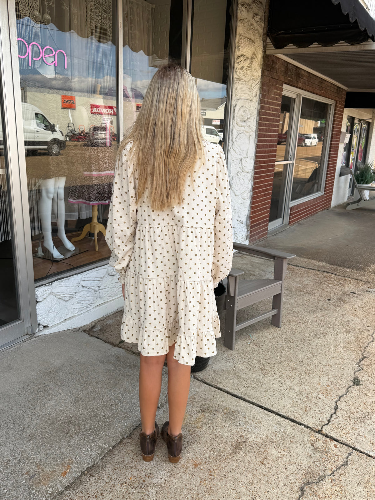 Darling Dot Corduroy Dress