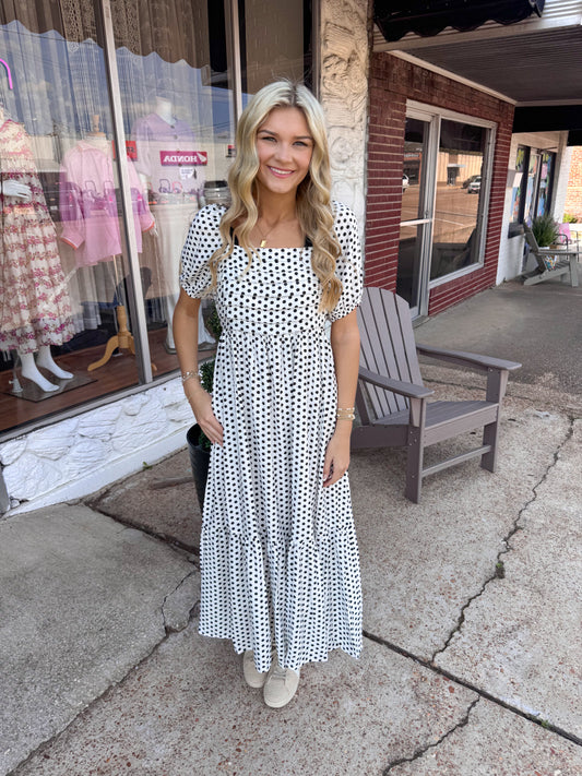 Daisy Delight Polka Dot Maxi
