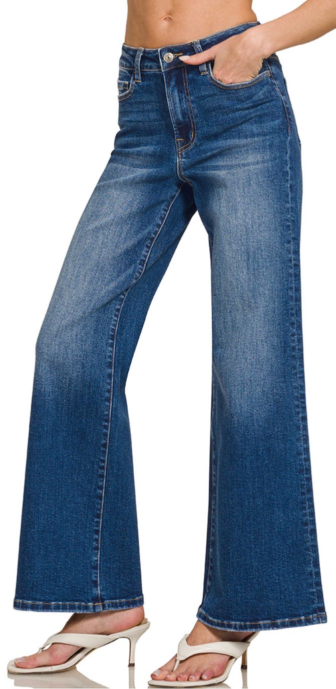 Dark Wide Leg Jeans