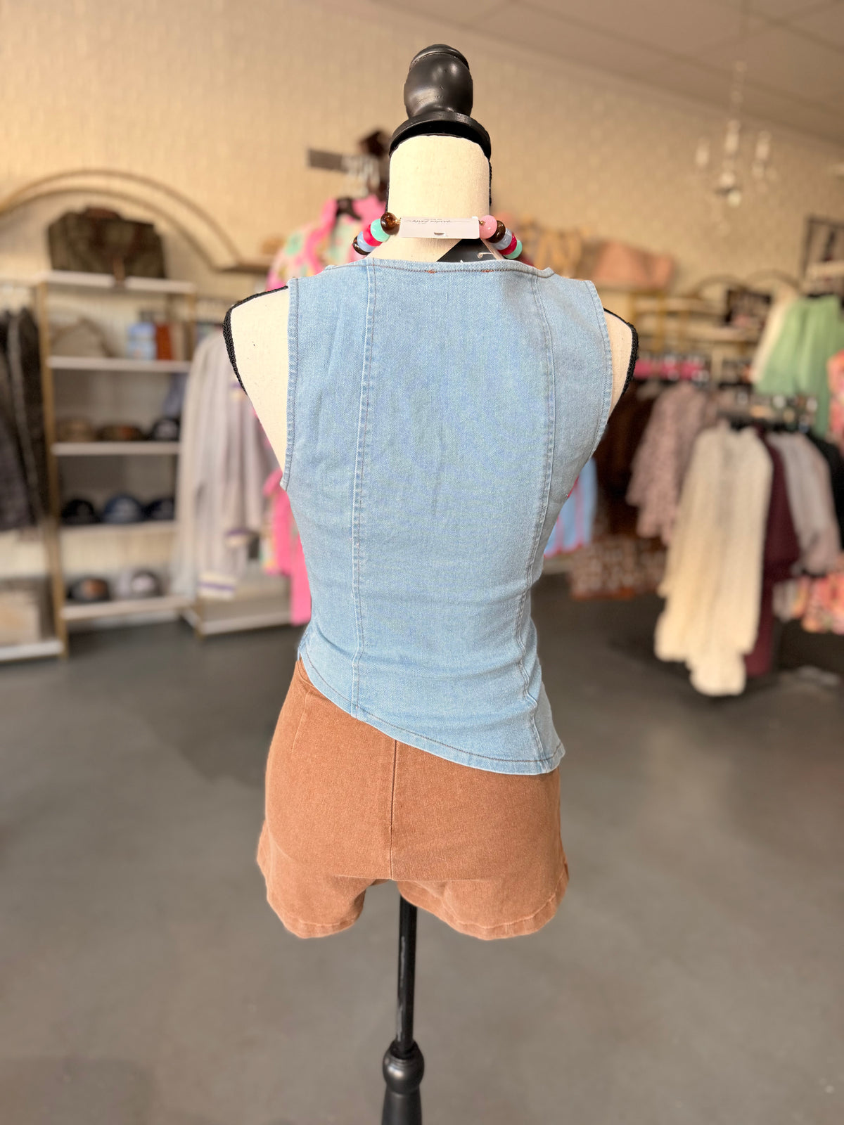 Asymmetrical Denim Top