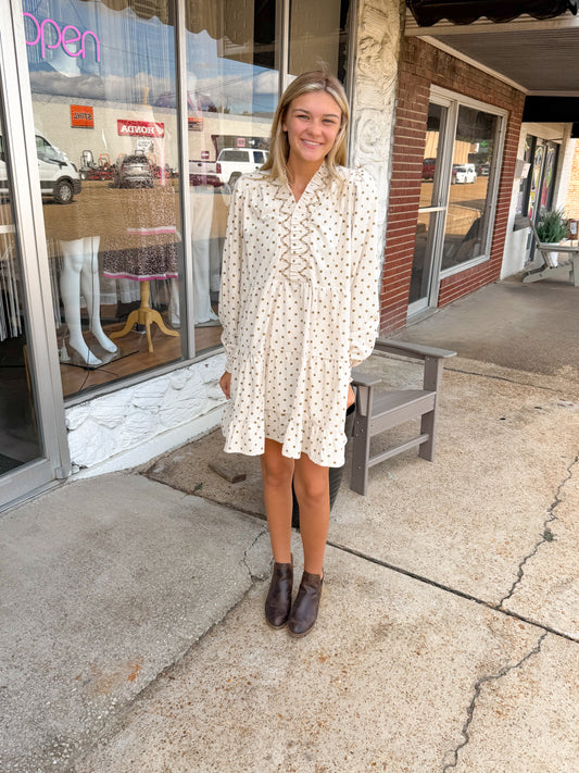 Darling Dot Corduroy Dress