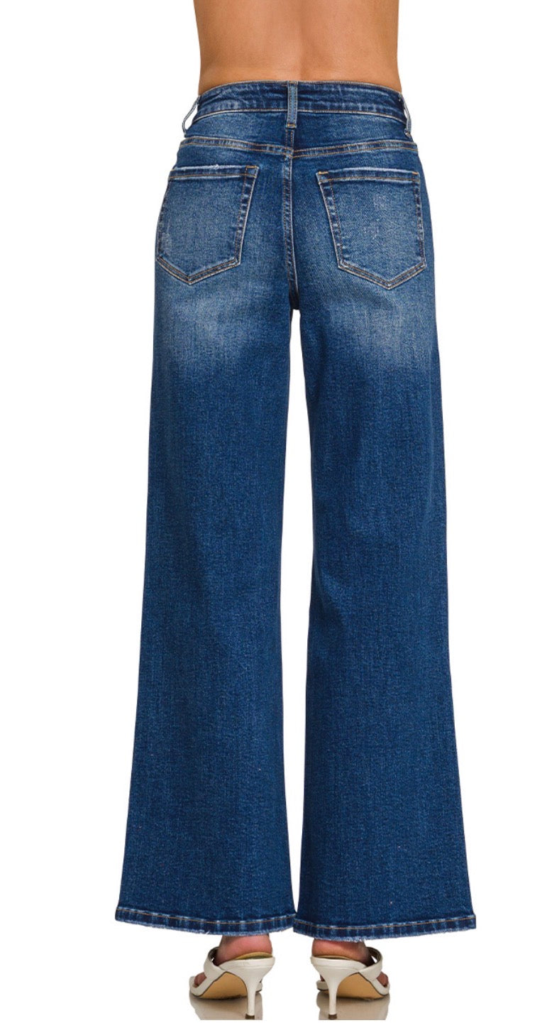 Dark Wide Leg Jeans