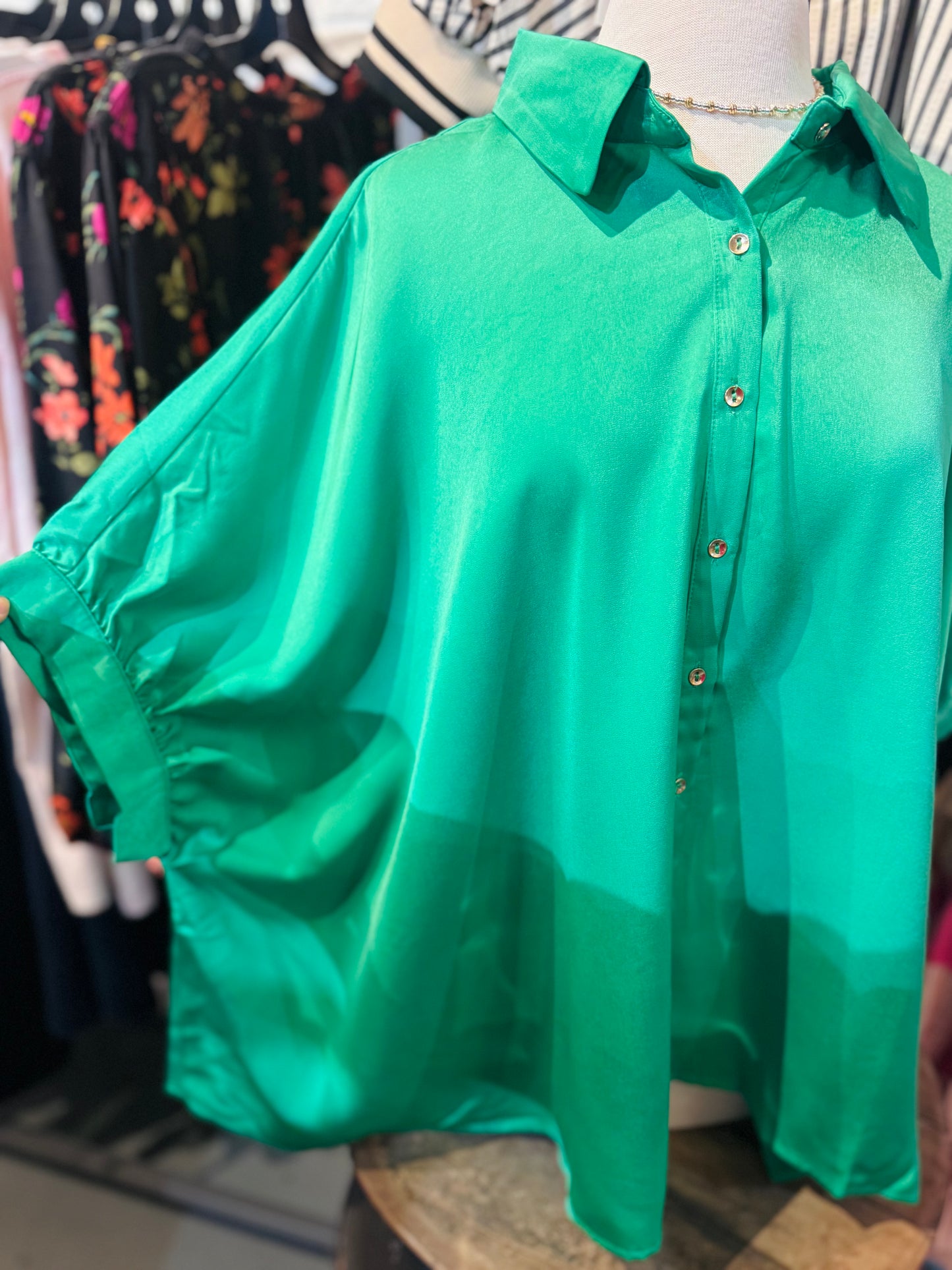 Satin Blouse-Plus