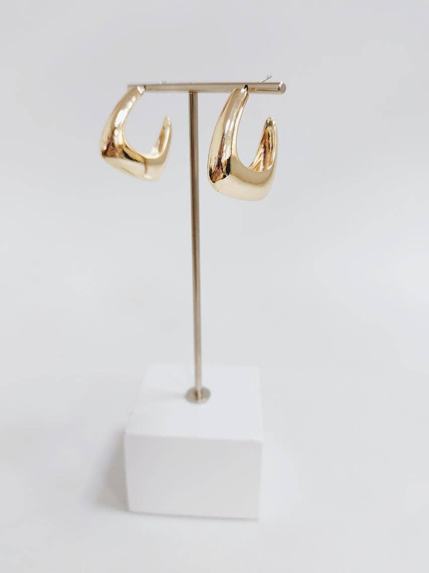 Gold Puff Textured 1.5"Earring