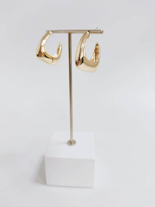 Gold Puff Textured 1.5"Earring