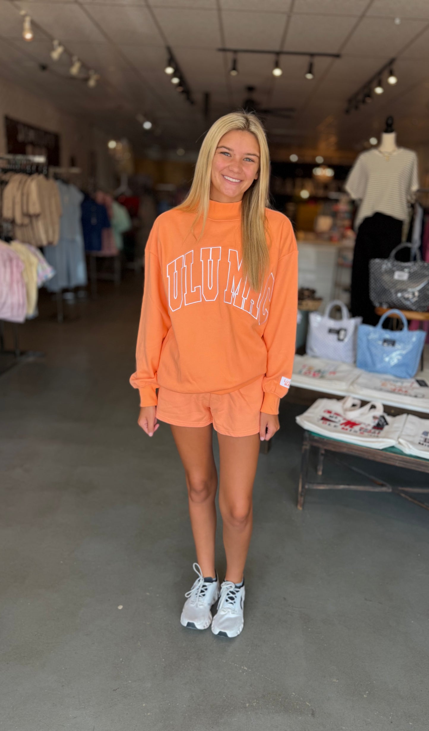 Orange Lulu Mac Mockneck Short Set