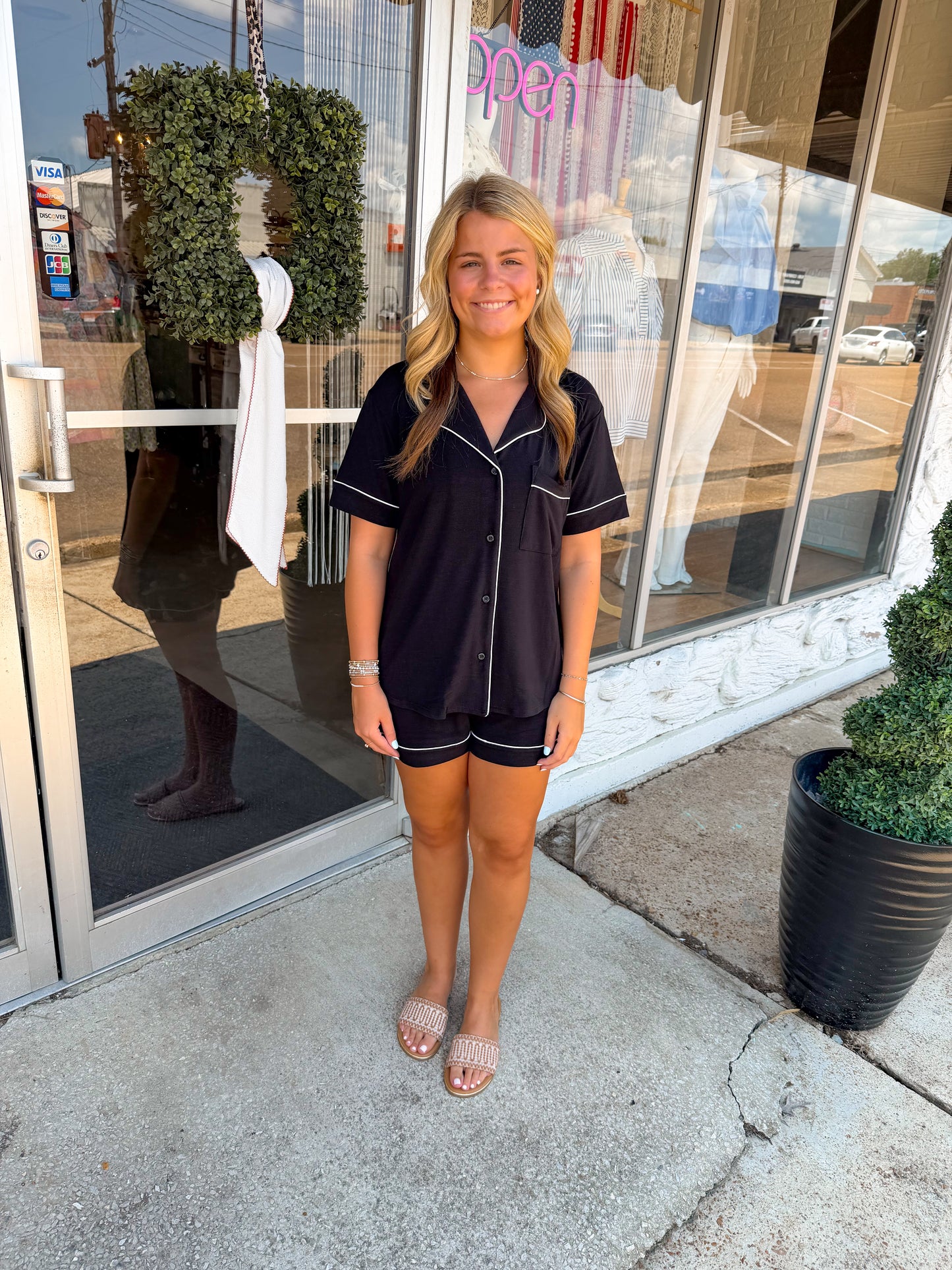 Black Shorts PJ Set