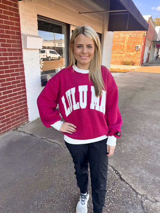 Plum/White Lulu Mac Sweatshirt