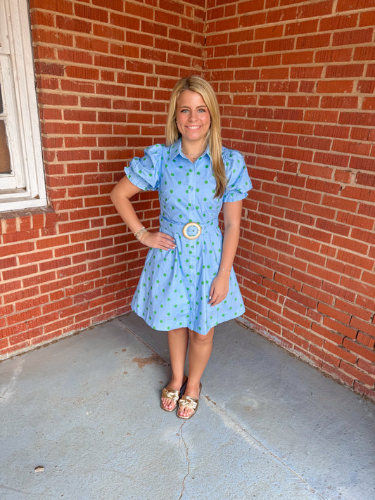 Coastal Chic Polka Mini Dress