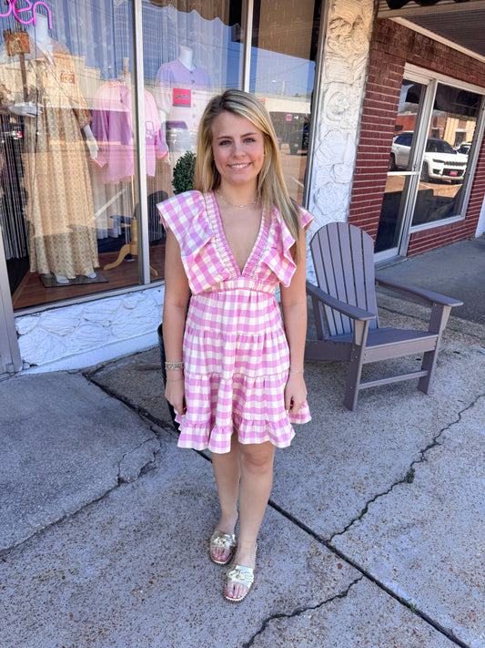 Darling Tiered Gingham Dress