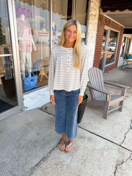 Mocha Sky Stripe Top