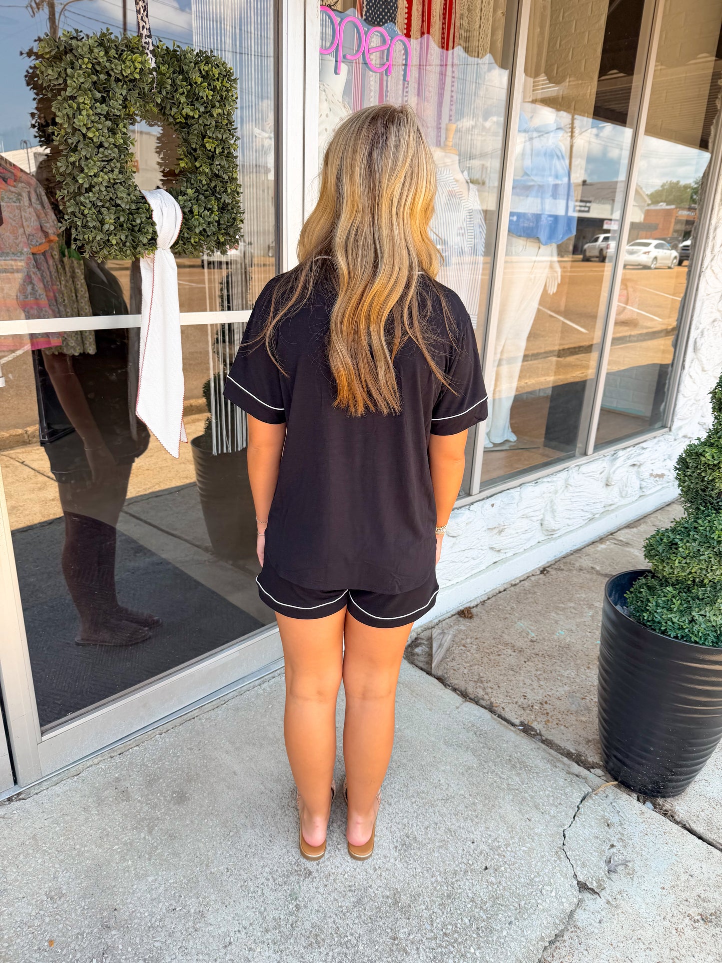 Black Shorts PJ Set
