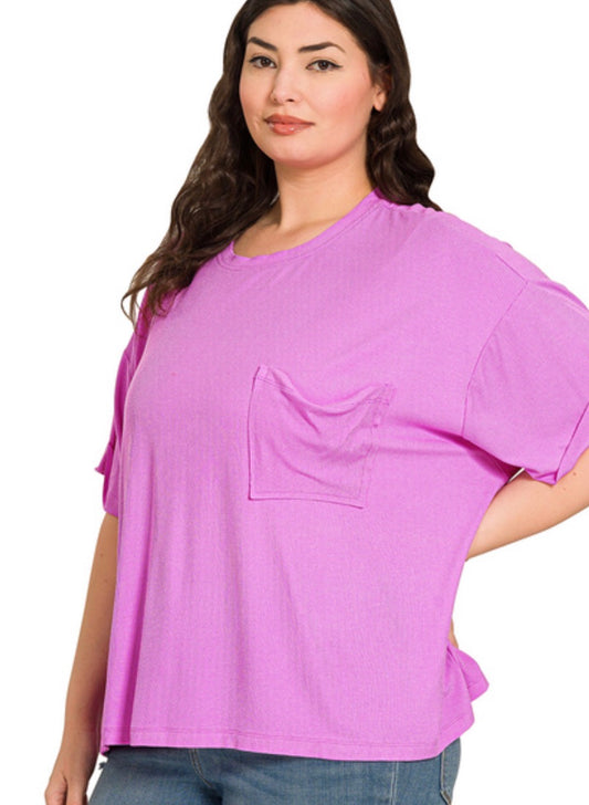 Ribbed Beauty Top-Plus
