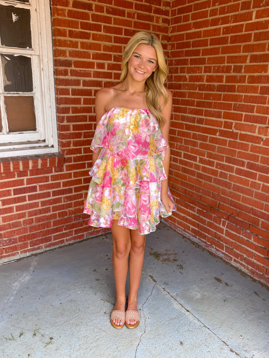 Floral Ruffle Mini Dress