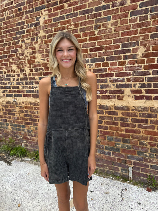 Washed Black Romper