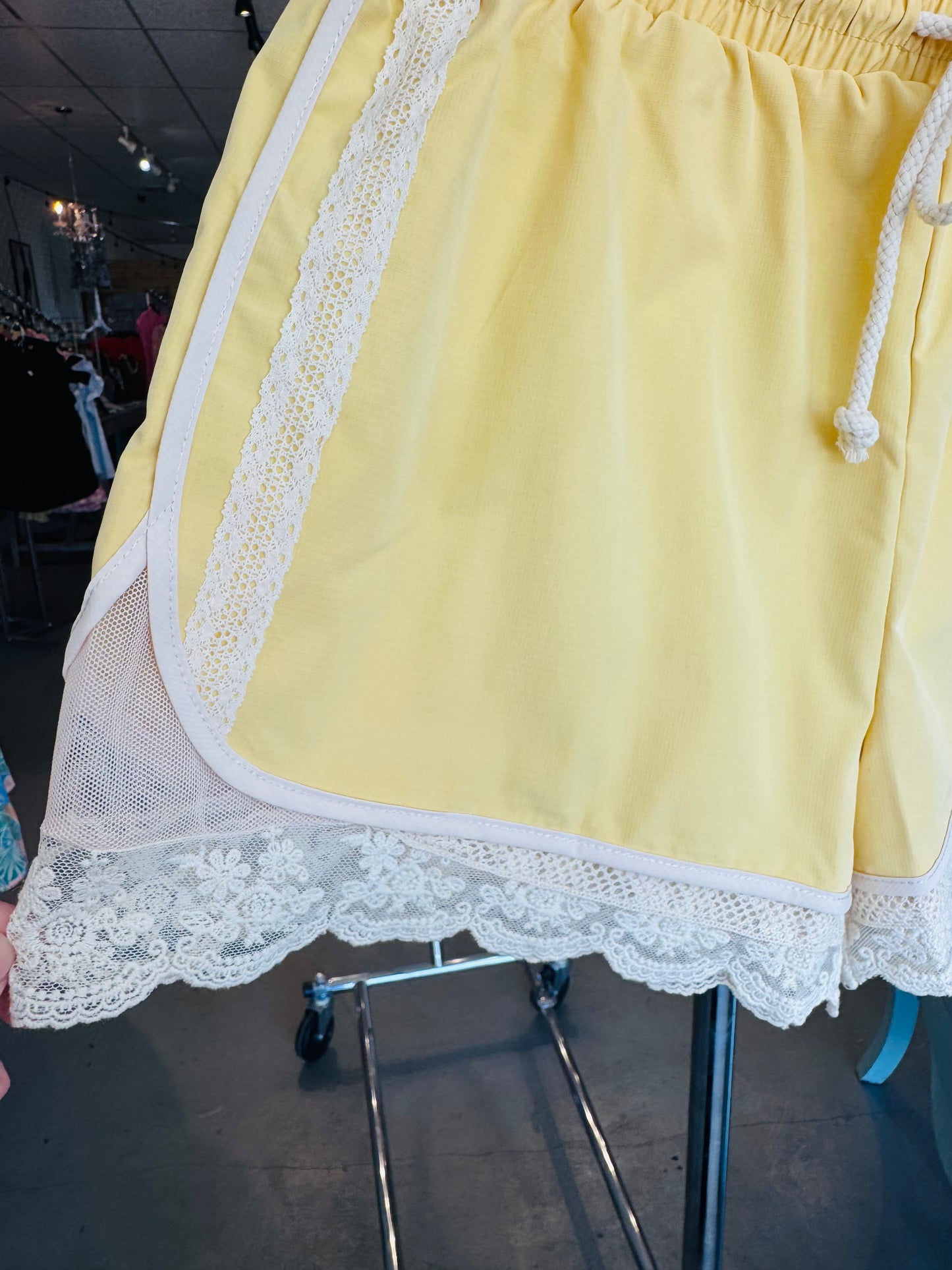 Pretty Power Lace Trim Shorts
