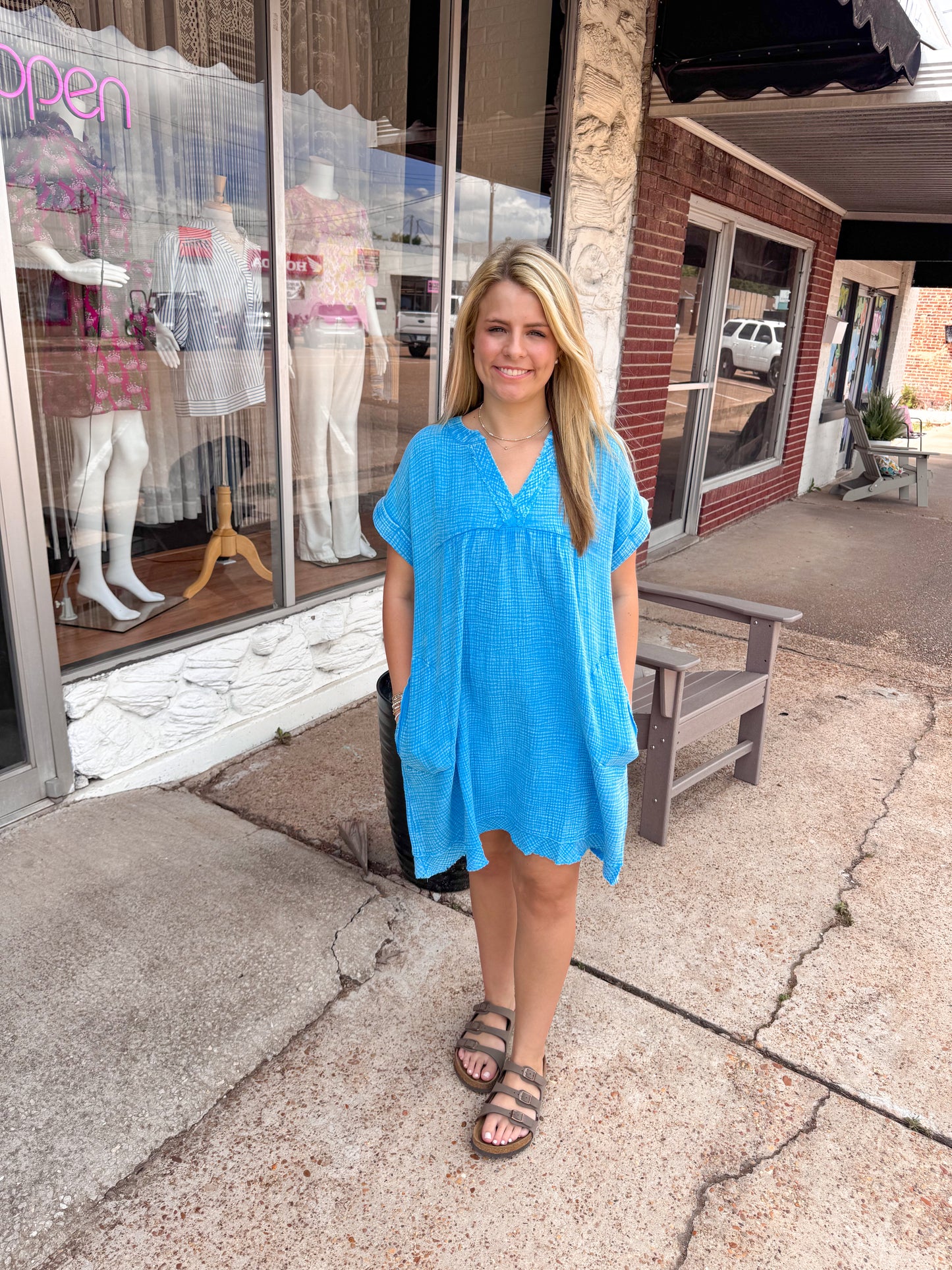 Blue Skies Gauze Dress