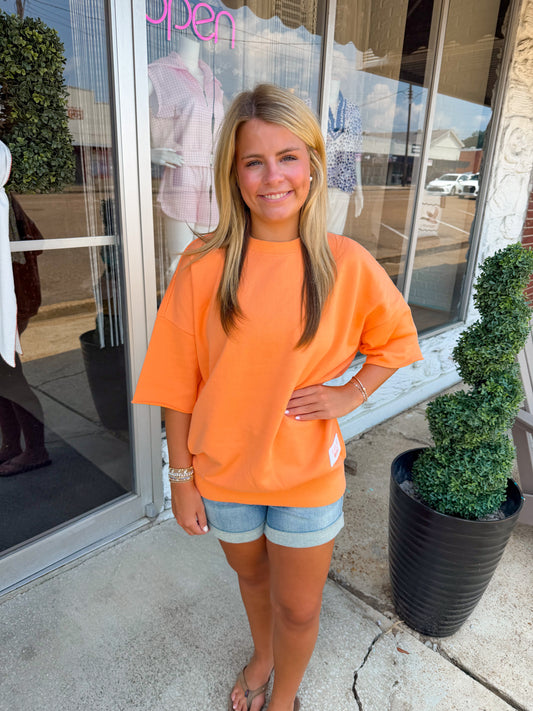 Lulu Mac Orange Terry Cloth Top