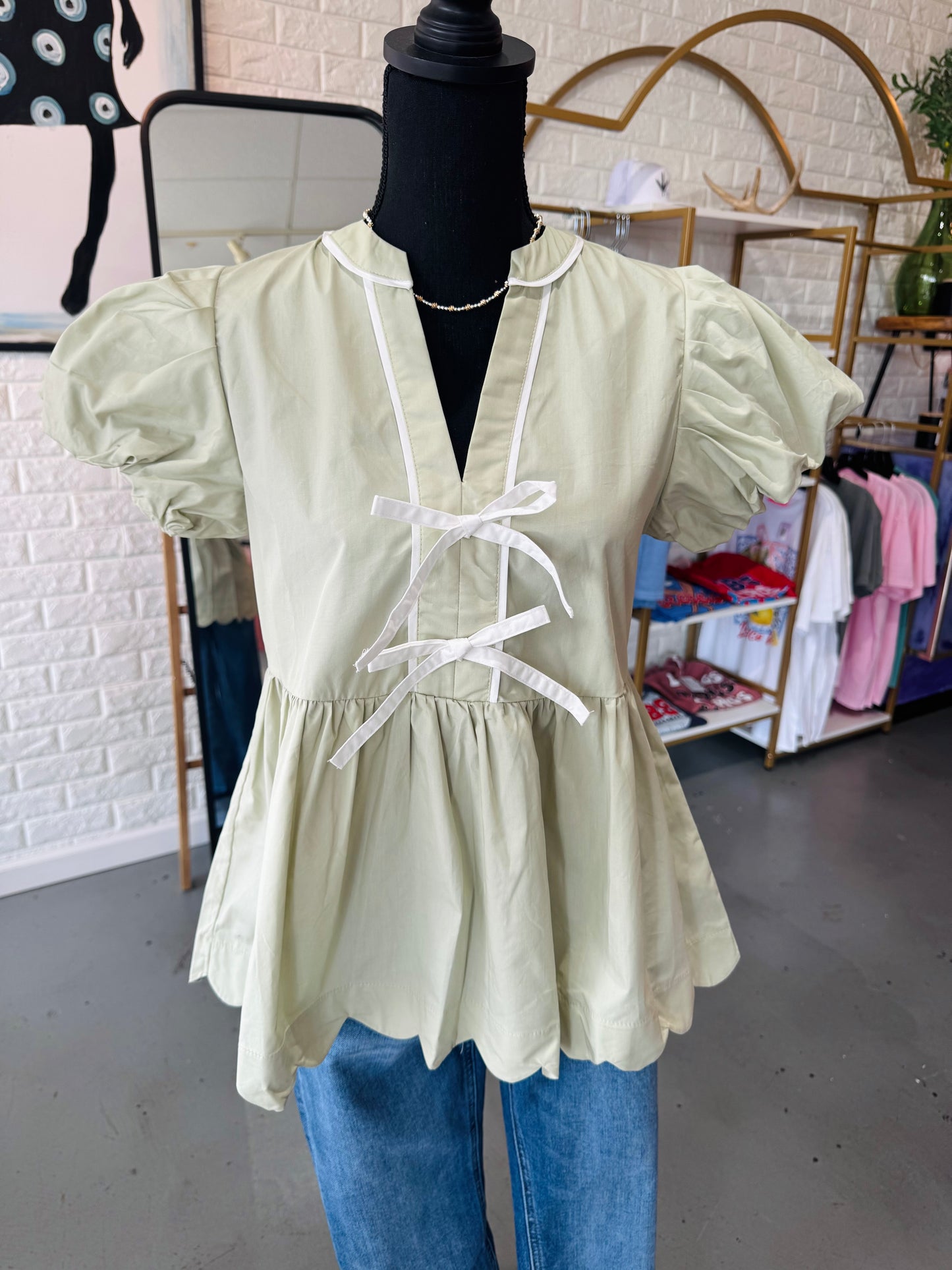 Sage Bubble Top