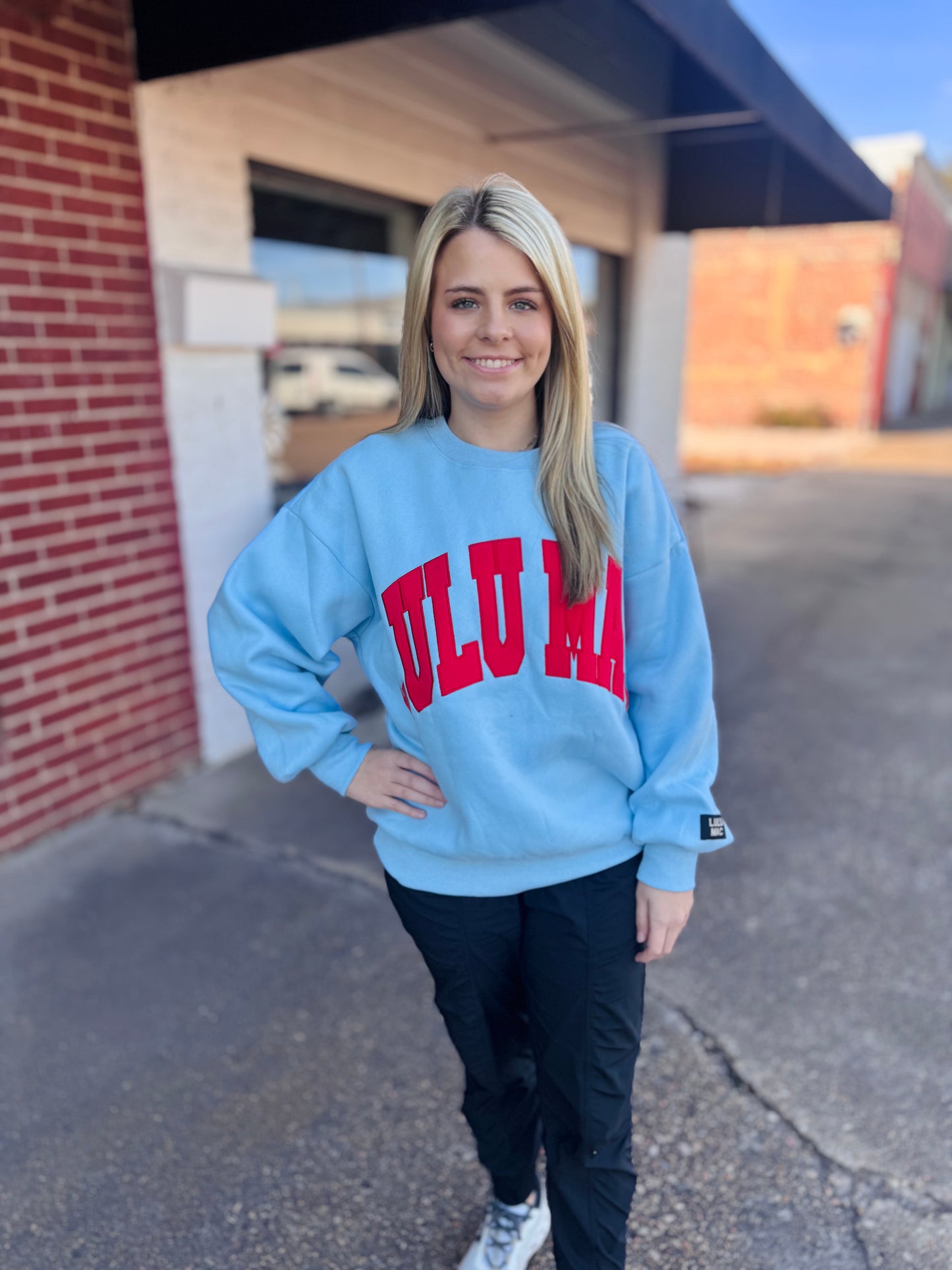 Powder Blue/Red Lulu Mac Sweatshirt