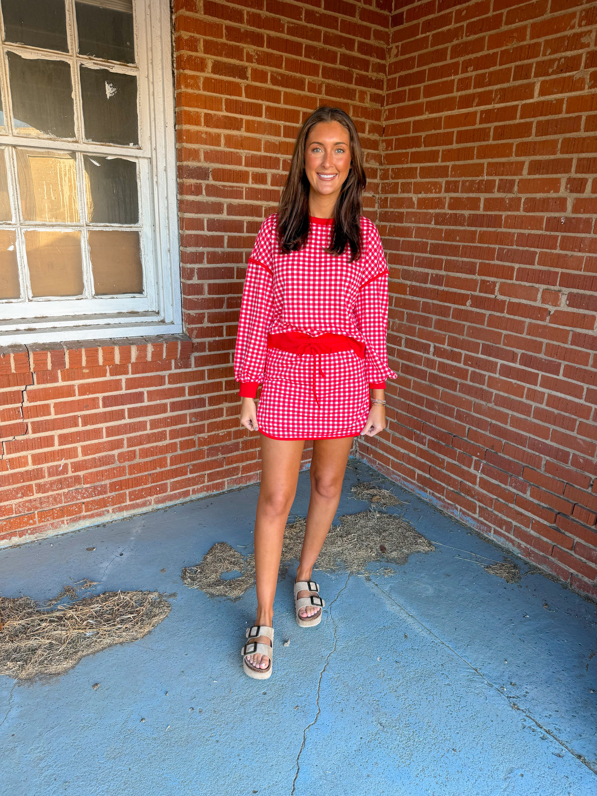 Red Plaid Skort Set