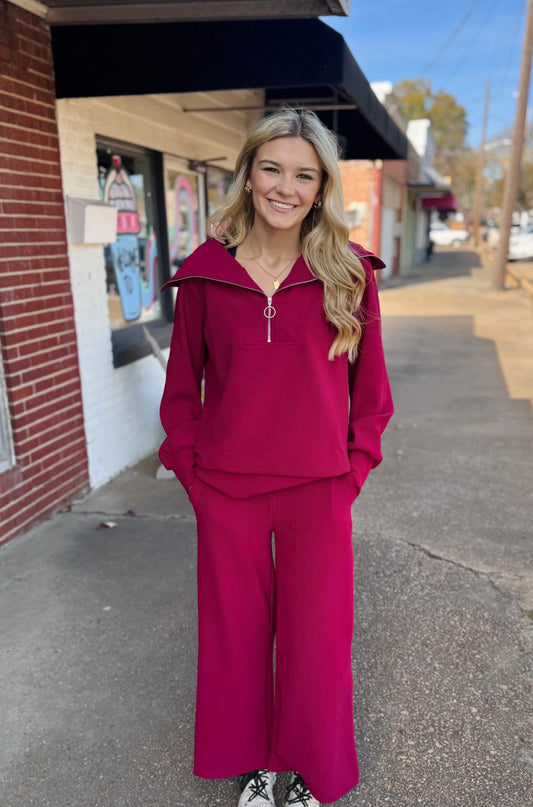 Ribbed Cranberry Set