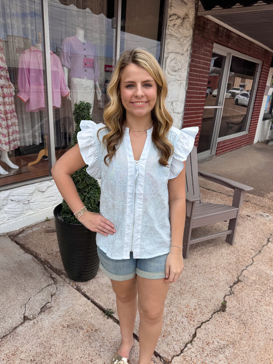 Preppy Petal Zip Top