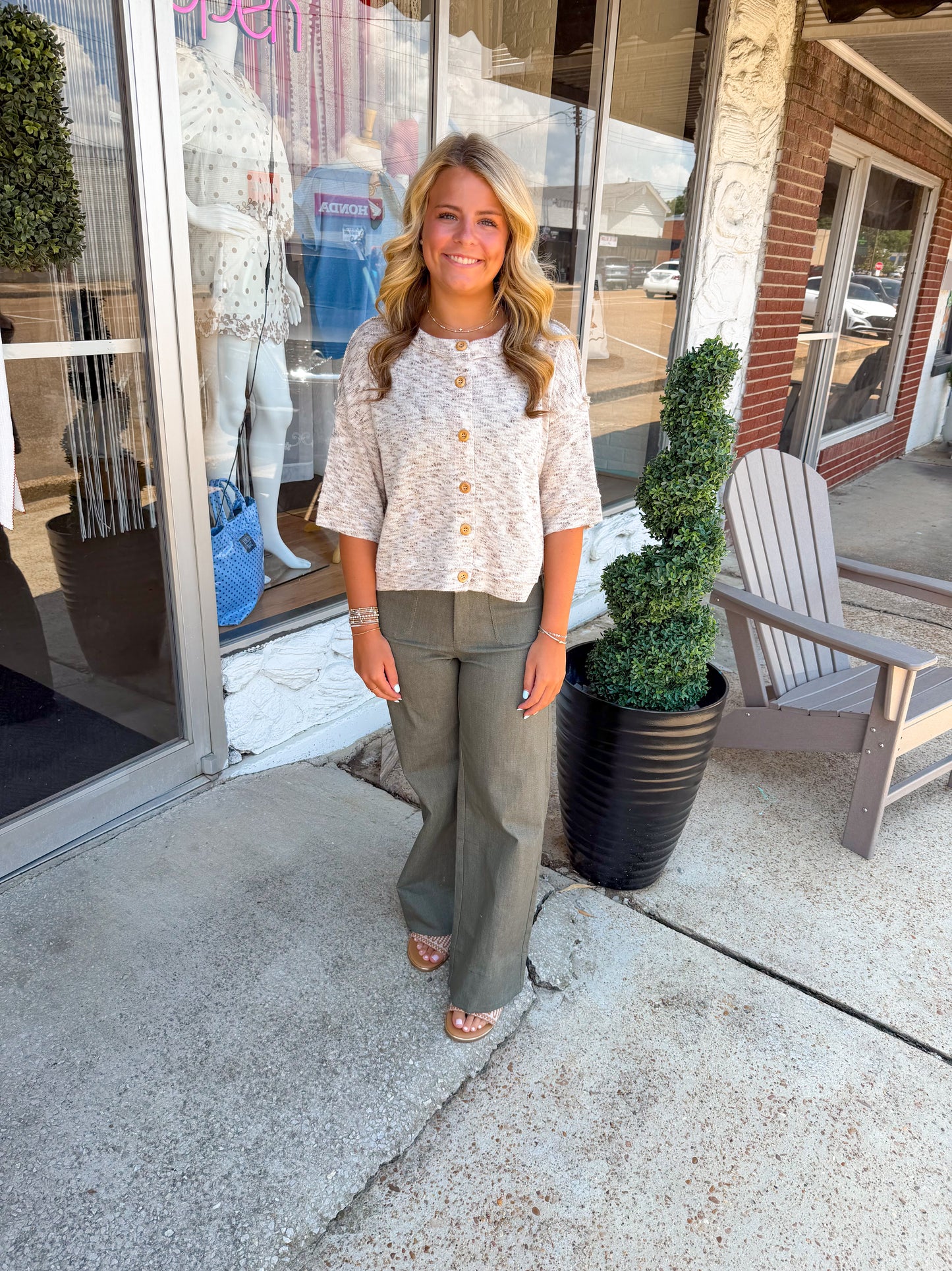 Olive Wide Leg Jeans