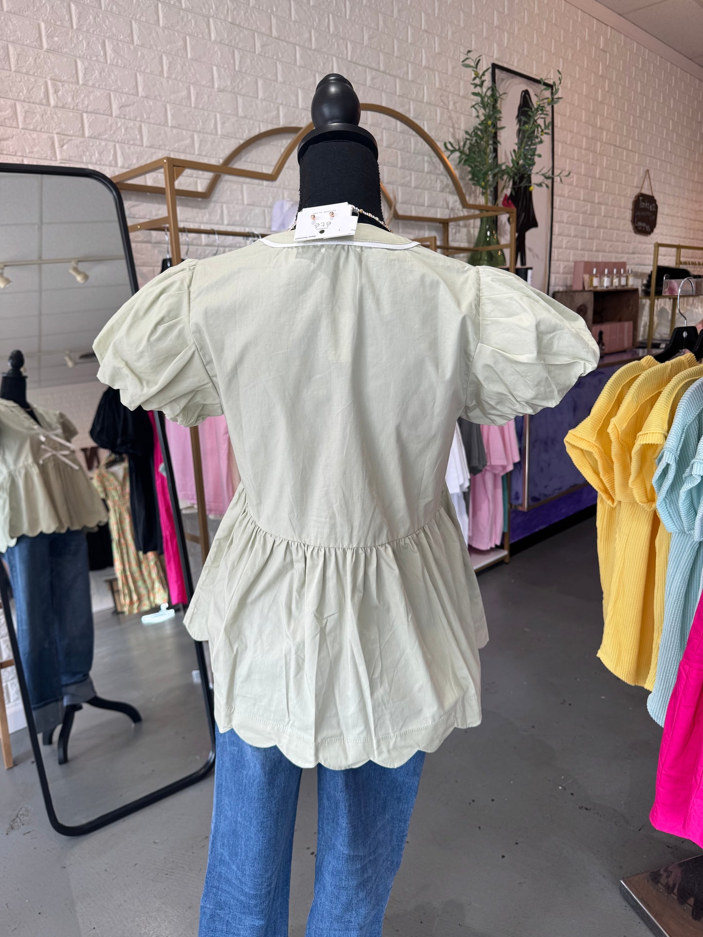 Sage Bubble Top