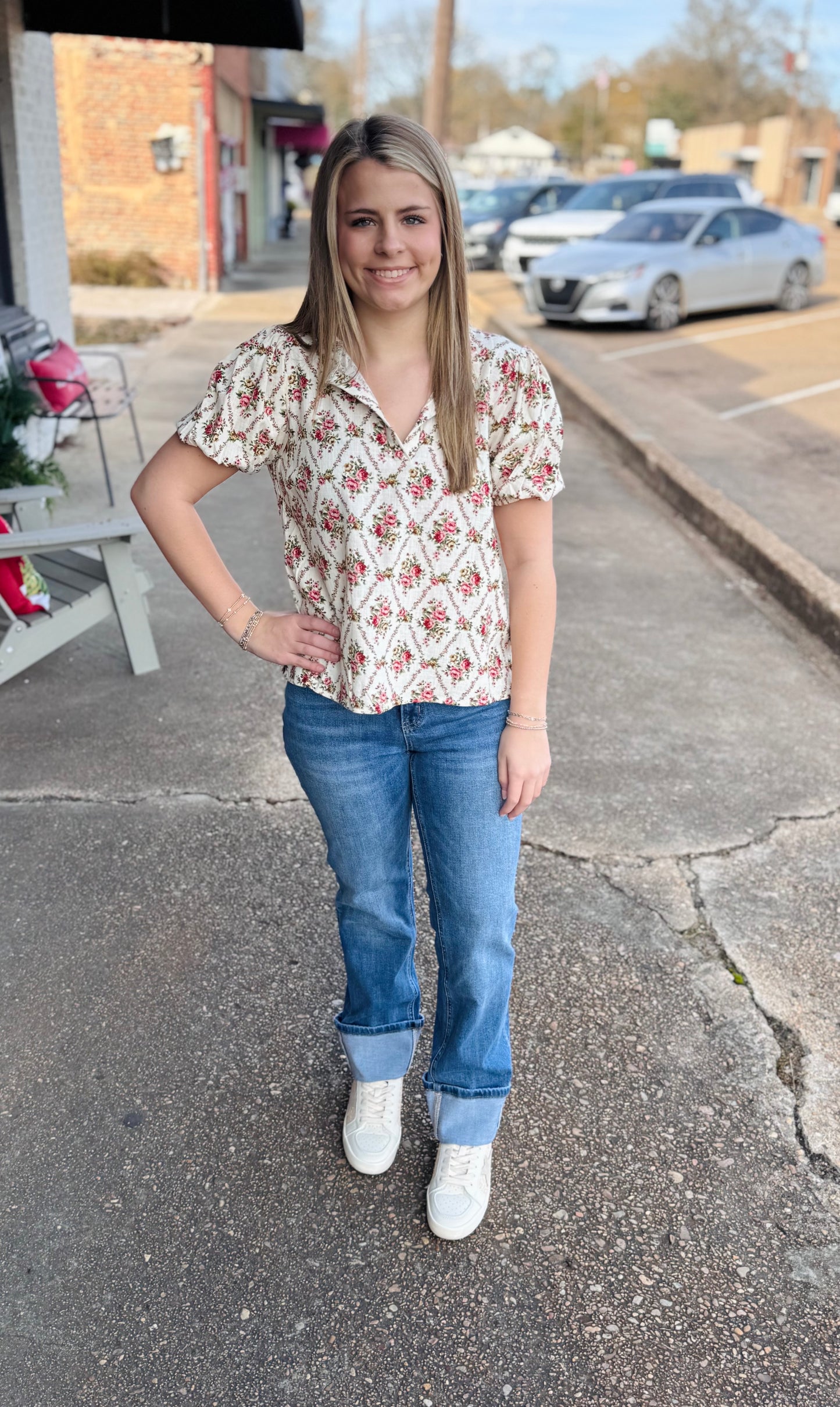 Floral Puff Blouse