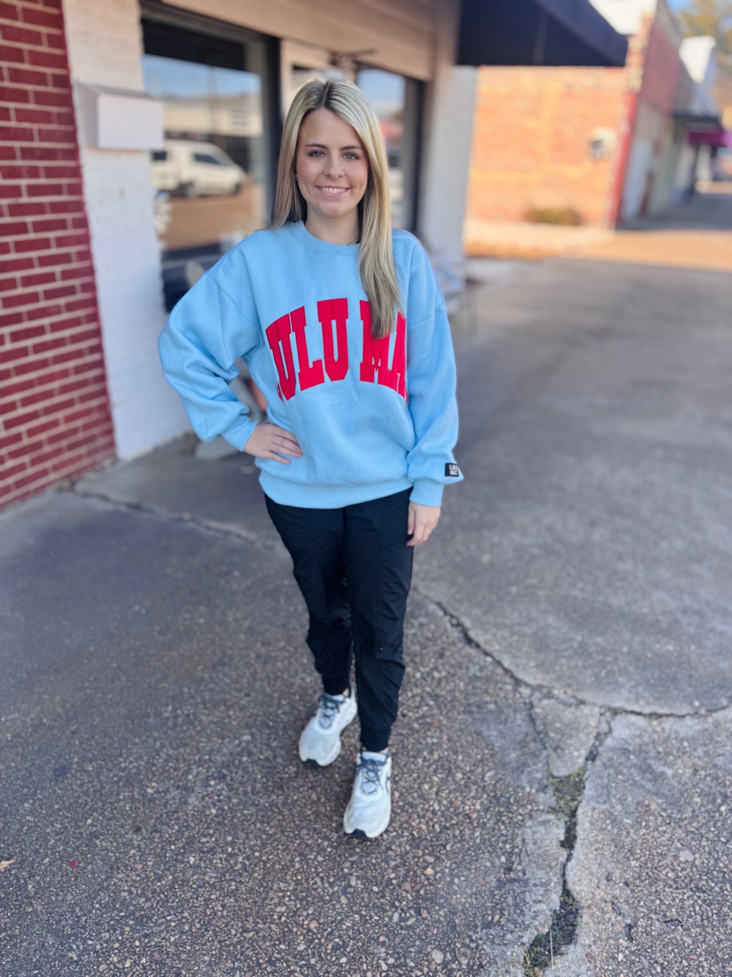 Powder Blue/Red Lulu Mac Sweatshirt
