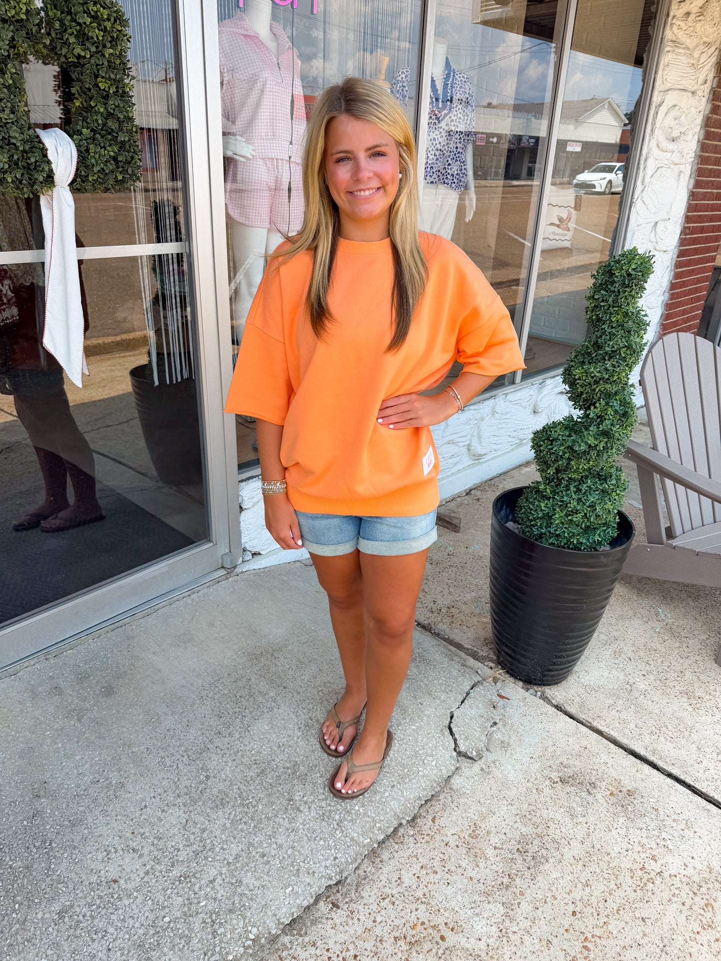 Lulu Mac Orange Terry Cloth Top