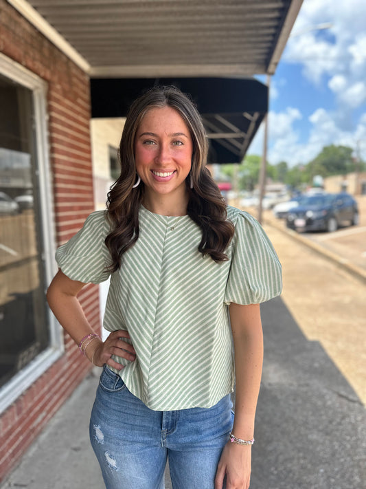 Chevron stripe vneck top