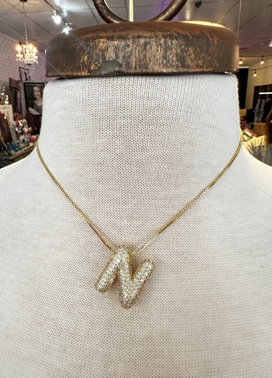 Bubble initial necklace