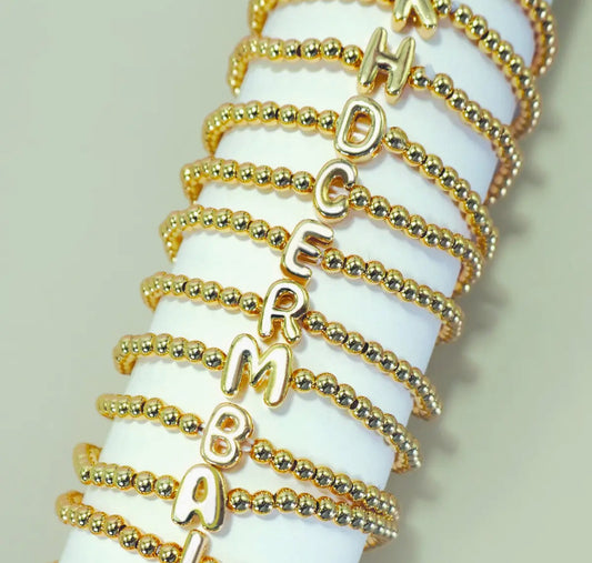 Bubble initial bracelets
