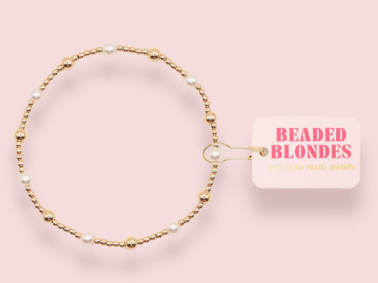 June Pearl + Gold Alternating Bracelet